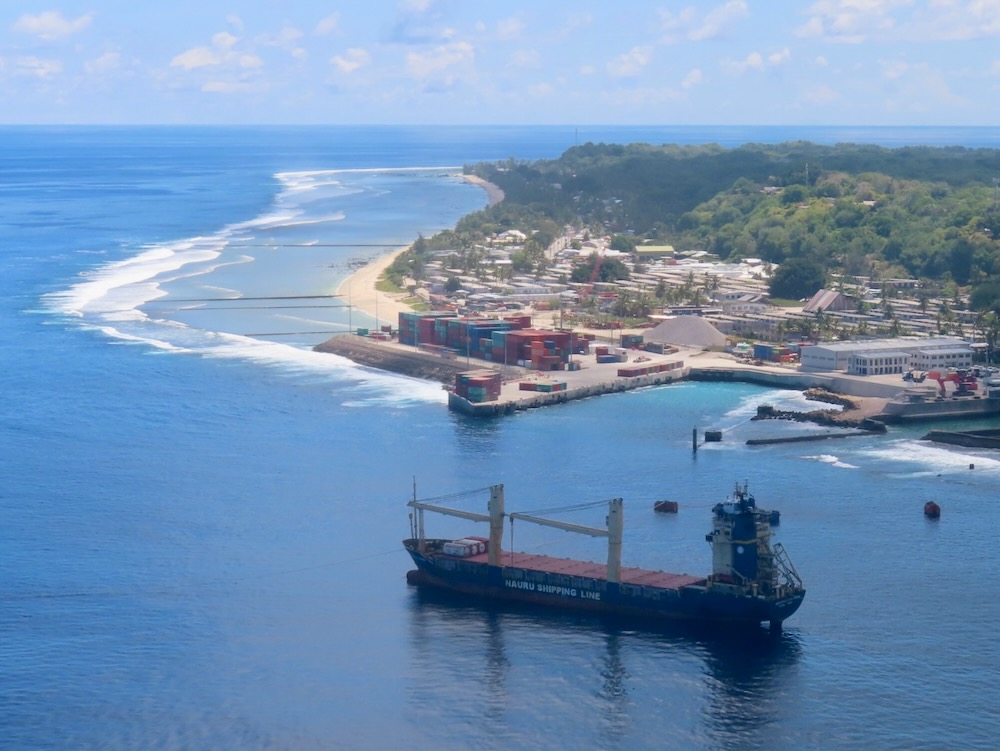 Port and coastline in Nauru